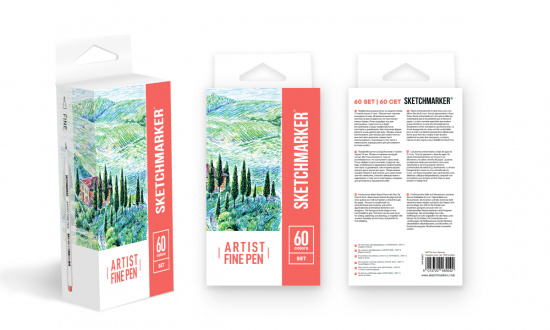 Набор капиллярных ручек Sketchmarker Artist fine pen 60цв